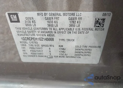 2014 Chevrolet Silverado 1500 Work Truck 2Wt z USA, uszkodzony, nr VIN 1GCRCPEH1EZ145668